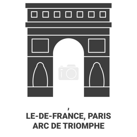 Téléchargez les illustrations : France, Paris, Arc De Triomphe illustration vectorielle de ligne de voyage historique - en licence libre de droit