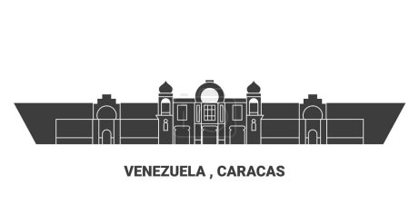 Illustration pour Venezuela, Caracas voyages illustration vectorielle de ligne historique - image libre de droit
