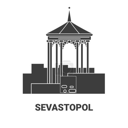 Illustration for Russia, Sevastopol travel landmark line vector illustration - Royalty Free Image