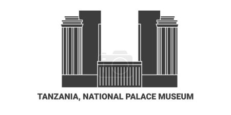Ilustración de Tanzania, Museo Nacional del Palacio, ilustración de vector de línea de referencia de viaje - Imagen libre de derechos