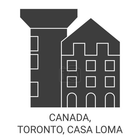 Illustration for Canada, Toronto, Casa Loma travel landmark line vector illustration - Royalty Free Image