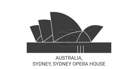 Illustration for Australia, Sydney, Sydney Opera House travel landmark line vector illustration - Royalty Free Image