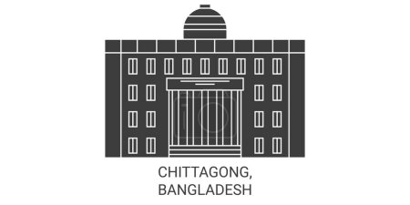 Ilustración de Bangladesh, Chittagong, ilustración de vector de línea de referencia de viaje - Imagen libre de derechos
