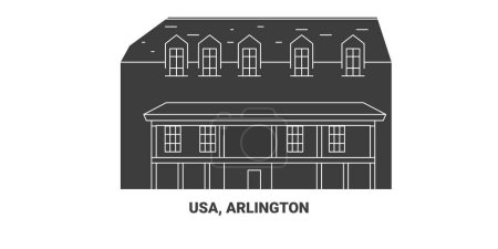 Téléchargez les illustrations : Usa, Arlington, illustration vectorielle de ligne de repère de voyage - en licence libre de droit