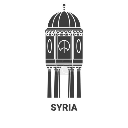 Illustration for Syria travel landmark line vector illustration - Royalty Free Image