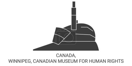 Illustration for Canada, Winnipeg, Canadian Museum For Human Rights travel landmark line vector illustration - Royalty Free Image