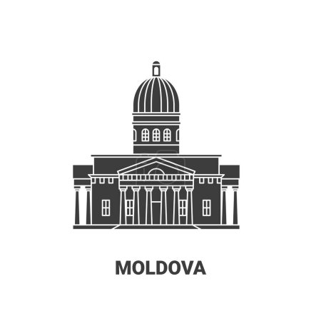 Illustration for Moldova travel landmark line vector illustration - Royalty Free Image