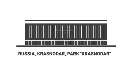 Ilustración de Rusia, Krasnodar, Parque Krasnodar, línea de referencia de viaje vector ilustración - Imagen libre de derechos