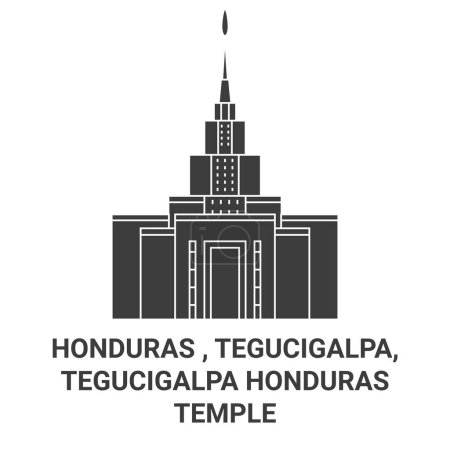 Ilustración de Honduras, Tegucigalpa, Tegucigalpa Honduras Templo de viaje hito línea vector ilustración - Imagen libre de derechos