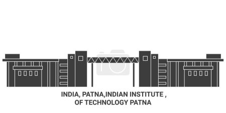 Ilustración de India, Patna, Instituto Indio, De Tecnología Patna viaje hito línea vector ilustración - Imagen libre de derechos