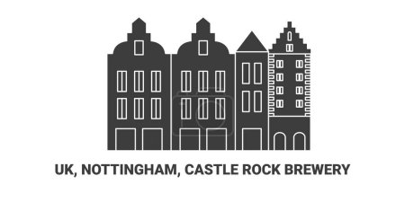 Ilustración de Inglaterra, Nottingham, Castle Rock Brewery, ilustración de vector de línea de referencia de viaje - Imagen libre de derechos