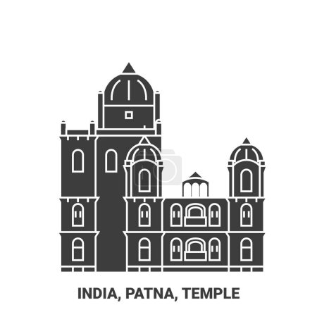 Illustration for India, Patna, Travels Landsmark travel landmark line vector illustration - Royalty Free Image