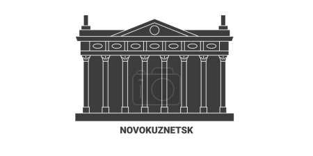 Téléchargez les illustrations : Russie, Novokuznetsk Voyage illustration vectorielle ligne historique - en licence libre de droit