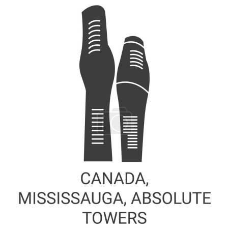 Ilustración de Canadá, Mississauga, Absolute Towers recorrido hito línea vector ilustración - Imagen libre de derechos
