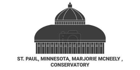 Illustration for United States, St. Paul, Minnesota, Marjorie Mcneely , Conservatory, travel landmark line vector illustration - Royalty Free Image