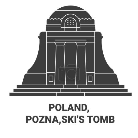 Illustration for Poland, D, Izrael Poznaskis Tomb travel landmark line vector illustration - Royalty Free Image