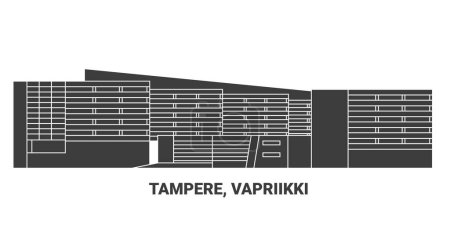 Illustration for Finland, Tampere, Vapriikki, travel landmark line vector illustration - Royalty Free Image