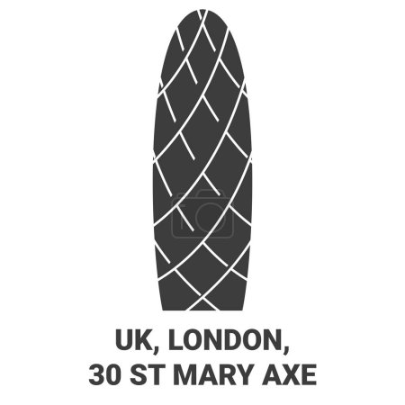 Ilustración de Inglaterra, Londres, 0 St Mary Axe recorrido hito línea vector ilustración - Imagen libre de derechos