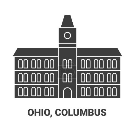 Illustration for United States, Ohio, Columbus travel landmark line vector illustration - Royalty Free Image