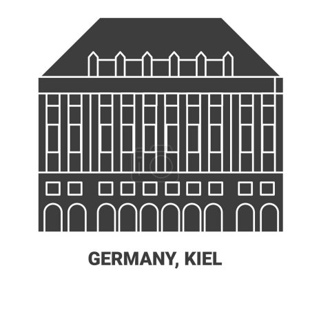 Illustration for Germany, Kiel travel landmark line vector illustration - Royalty Free Image