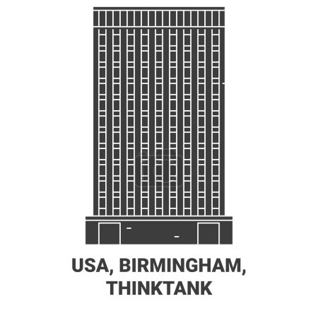 Téléchargez les illustrations : Usa, Birmingham, illustration vectorielle de ligne de voyage de Thinktank - en licence libre de droit