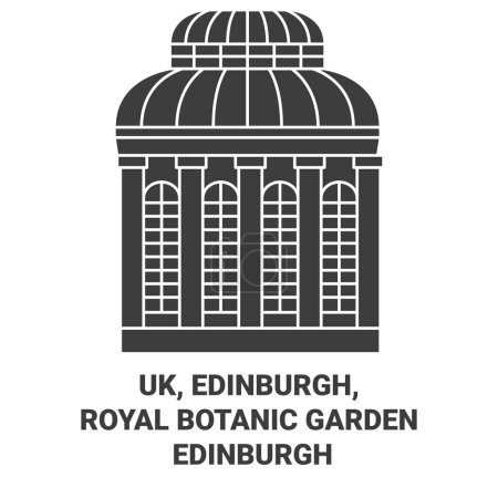 Illustration for England, Edinburgh, Royal Botanic Garden Edinburgh travel landmark line vector illustration - Royalty Free Image