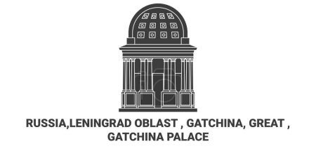 Illustration for Russia,Leningrad Oblast Gatchina, Great , Gatchina Palace travel landmark line vector illustration - Royalty Free Image