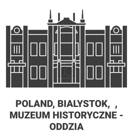 Téléchargez les illustrations : Pologne, Bialystok, Muzeum Historyczne Oddzia Muzeum Podlaskiego Travel illustration vectorielle de ligne de repère - en licence libre de droit