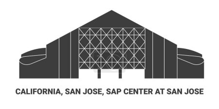 Ilustración de Estados Unidos, California, San José, Sap Center En San José, la línea de referencia de viaje vector ilustración - Imagen libre de derechos