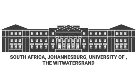 Téléchargez les illustrations : Afrique du Sud, Johannesburg, Université de, L'illustration vectorielle de ligne de voyage Witwatersrand - en licence libre de droit