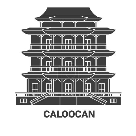 Illustration for Mexico, Caloocan travel landmark line vector illustration - Royalty Free Image