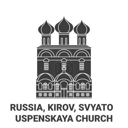 Ilustración de Rusia, Kirov, Svyato, Uspenskaya Iglesia viaje hito línea vector ilustración - Imagen libre de derechos