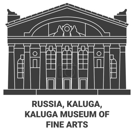 Téléchargez les illustrations : Russie, Kaluga, Kaluga Musée des Beaux-Arts Voyage illustration vectorielle ligne historique - en licence libre de droit