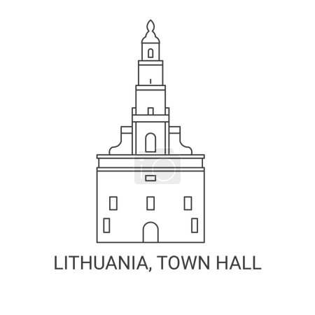 Ilustración de Lituania, Ayuntamiento, línea de referencia de viaje vector ilustración - Imagen libre de derechos