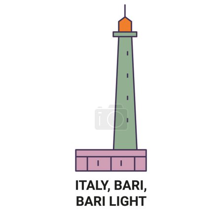 Ilustración de Italia, Bari, Bari Ilustración de vector de línea hito de viaje ligero - Imagen libre de derechos