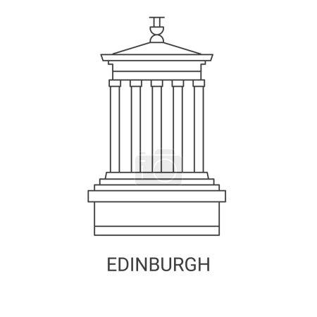 Téléchargez les illustrations : Royaume-Uni, Édimbourg illustration vectorielle de ligne historique de voyage - en licence libre de droit