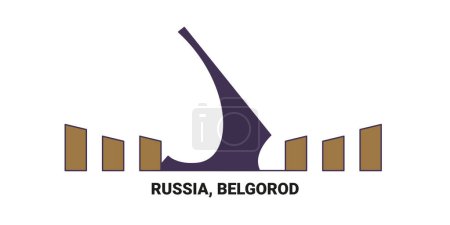 Illustration for Russia, Belgorod, travel landmark line vector illustration - Royalty Free Image
