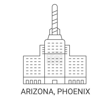 Illustration for United States, Arizona, Phoenix travel landmark line vector illustration - Royalty Free Image