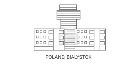 Téléchargez les illustrations : Pologne, Bialystok, illustration vectorielle de ligne de repère de voyage - en licence libre de droit