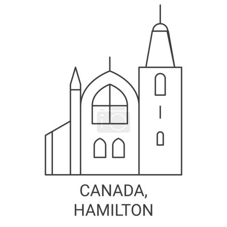 Ilustración de Canadá, Hamilton viaje hito línea vector ilustración - Imagen libre de derechos