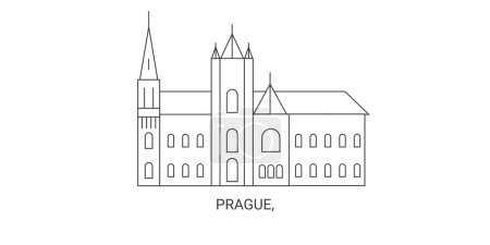 Téléchargez les illustrations : République tchèque, Prague voyages point de repère illustration vectorielle - en licence libre de droit
