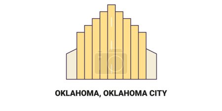 Illustration for United States, Oklahoma City travel landmark line vector illustration - Royalty Free Image