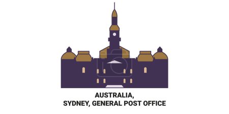 Ilustración de Australia, Sydney, Oficina de Correos General de viaje hito línea vector ilustración - Imagen libre de derechos