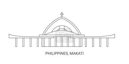 Ilustración de Filipinas, Makati viaje hito línea vector ilustración - Imagen libre de derechos
