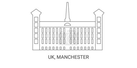 Ilustración de Inglaterra, Manchester viaje hito línea vector ilustración - Imagen libre de derechos