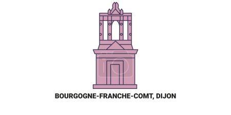 Illustration for France, Bourgognefranchecomt, Dijon travel landmark line vector illustration - Royalty Free Image