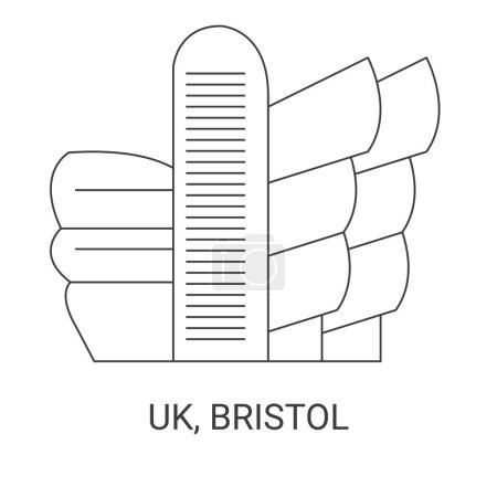 Ilustración de Inglaterra, Bristol viaje hito línea vector ilustración - Imagen libre de derechos