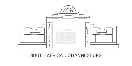 Ilustración de Sudáfrica, Johannesburgo, ilustración de vector de línea hito de viaje - Imagen libre de derechos