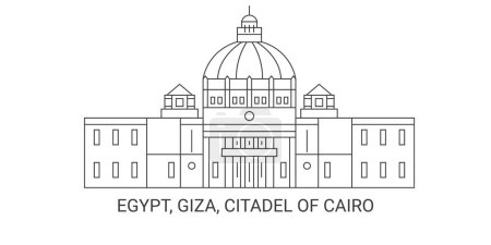 Ilustración de Egipto, Giza, Ciudadela de El Cairo, la línea de referencia de viaje vector ilustración - Imagen libre de derechos