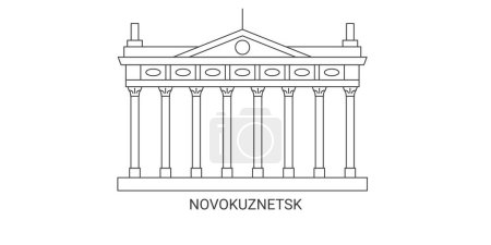 Illustration for Russia, Novokuznetsk travel landmark line vector illustration - Royalty Free Image